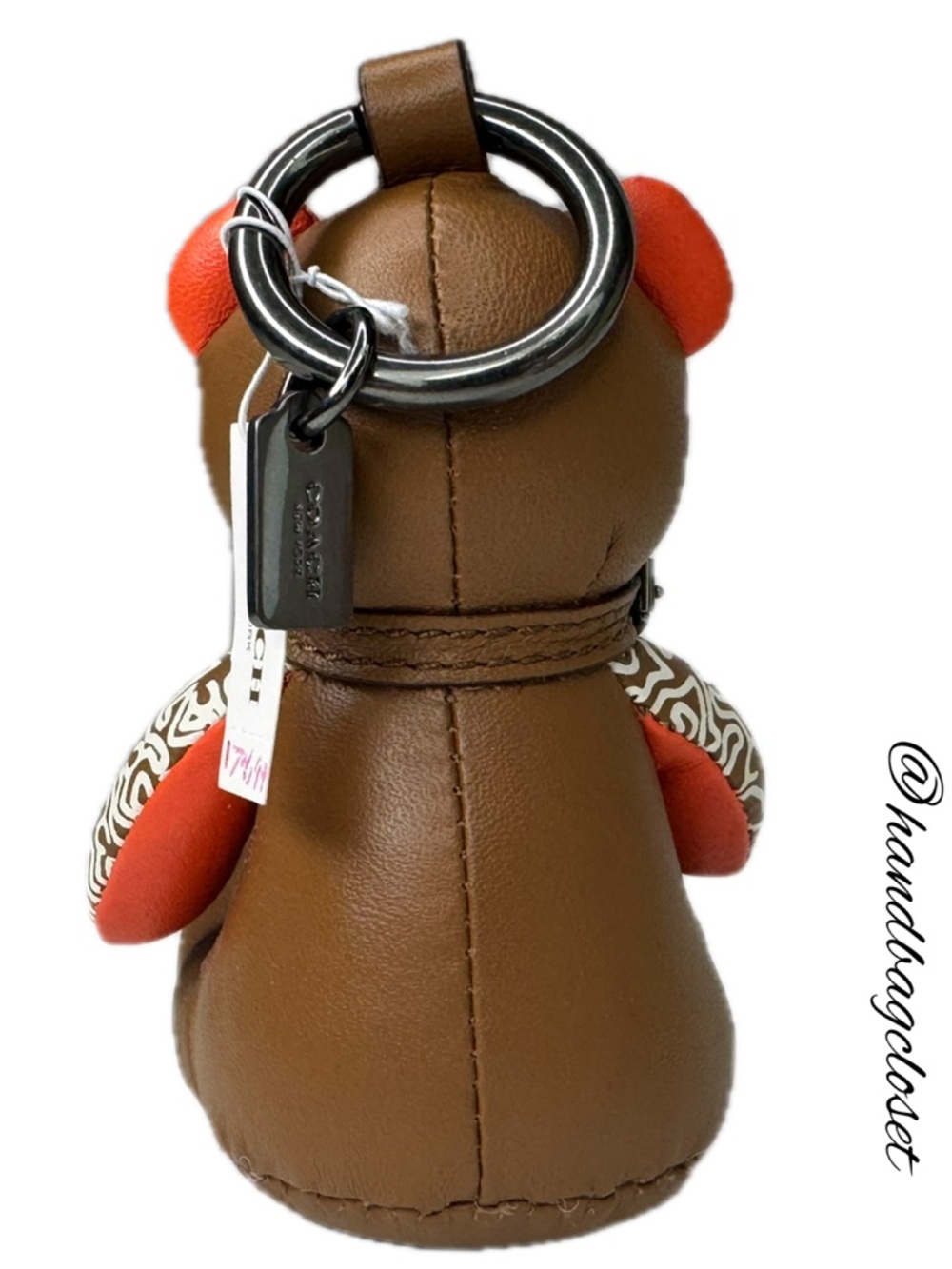 Coach Keith Haring Leather Heart Bear Bag Charm/Rare Fob  20138 Keychain - Picture 8 of 13